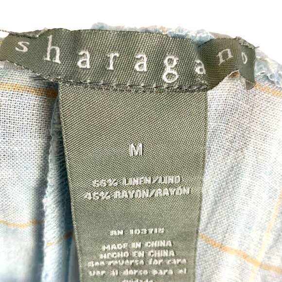 Sharagano Linen Blend Blue Casual Pull On Pants Size M Resort Cruise Lagenlook - Picture 6 of 8